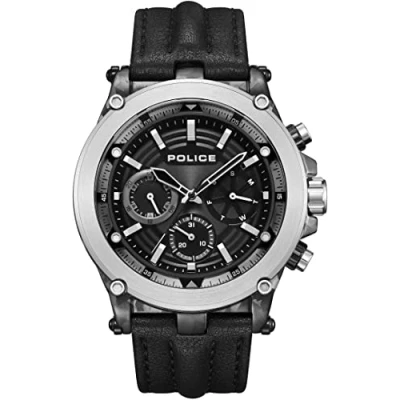 Image of Police Men Analog Quartz Watch with Leather Strap PEWJF2226640