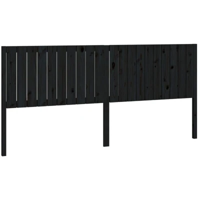 Image of vidaXL Bed Headboard Black 205.5x4x100 cm Solid Wood Pine
