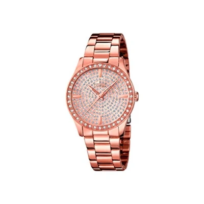 Image of Lotus Women&#039;s Quartz Watch with Rose Gold Dial Analogue Display and Stainless Steel Plated Bracelet 18136/1