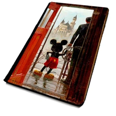 Image of Passport Cover/Holder. Mickey Holding Hands, Walt. Travel Protection for Your Passport.
