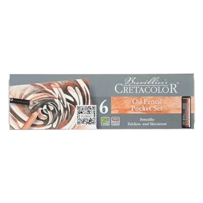 Image of Cretacolor 400 07 Drawing Set Oil Pencils, 6 Pieces