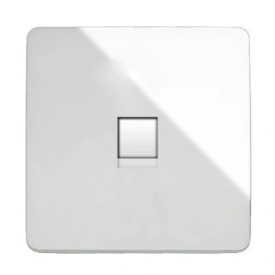 Image of Trendi Switch Artistic Modern Glossy Telephone Socket White