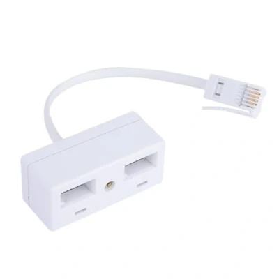 Image of Yingjie Bt Telephone Splitters 2 Way,Telephone Splitter Way Double Phone Socket Adaptor RJ11,White Splitter,For Landline telephone, Fax, Modem,Cable Adapter And Converter.