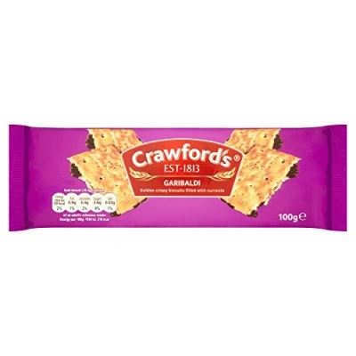 Image of Crawfords Garibaldi Golden Crispy Biscuits Filled with Currants 100g x 18