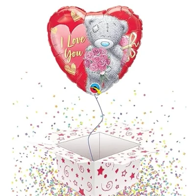 Image of TATTY TEDDY I LOVE YOU BOUQUET 46CM HEART FOIL INFLATED BALLOON IN A BOX