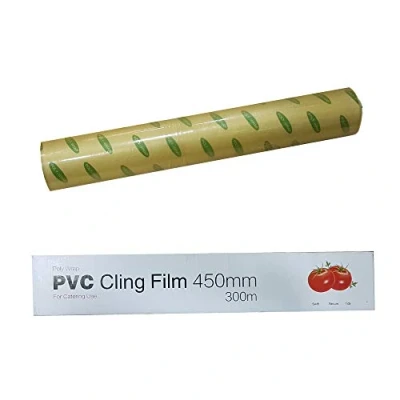 Image of Poly Wrap Catering Use PVC Cling Film 450mm x 300m Majestic Sharp Cutting Edge Fridge Freezer Microwave