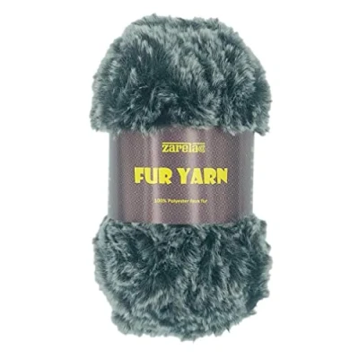 Image of Zarela Fur Yarn 50g (1227) Black Light Grey