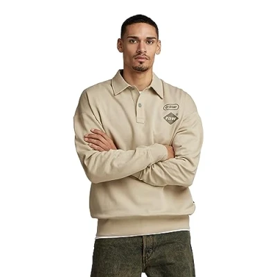 Image of G Star Men&#039;s Polo loose sweat, Beige (westpoint khaki D23495 B782 C531), XL