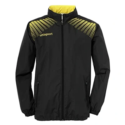Image of Uhlsport Men Goal Rain Jacket Black/Lemon Yellow, 2X Large