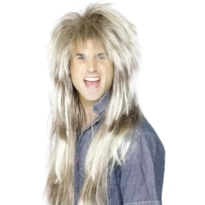 Image of Smiffys 80s Mega Mullet Wig, Blonde &amp; Brown , 1980&#039;s Fancy Dress, 1980s Dress Up Wigs