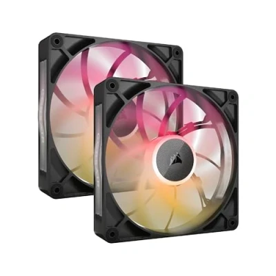 Image of CORSAIR iCUE LINK RX140 MAX RGB 140mm PWM Thick Fans with System Hub High Static Pressure Magnetic Dome Bearing Dual Pack Black
