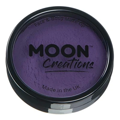 Image of Moon Creations Pro Face &amp; Body Makeup Purple 36g Professional Colour Paint Cake Pots For Painting Kids, Adults, Fancy Dress, Festivals, Halloween