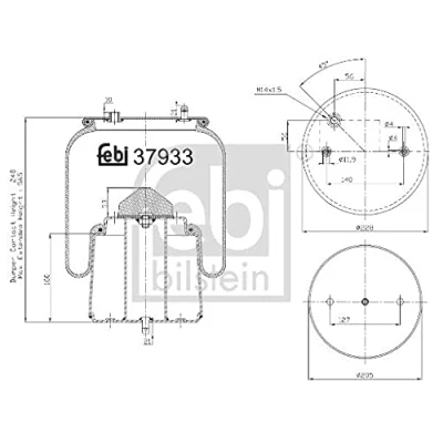 Image of 0470923, 0488264, 1434506 Boot, air suspension FEBI BILSTEIN 37933 Rear Axle Left, Right