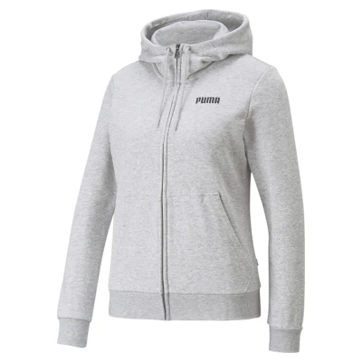 Image of PUMA Womens Essentials Full Zip Hoodie Light Gray Heather S