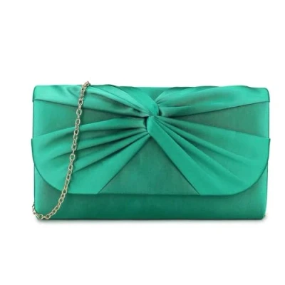 Image of A2ZUKFASHION Womens Satin Pleated Clutch Bag Purse Party Prom Ladies Wedding Evening Shoulder Handbag L Green