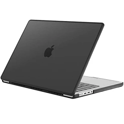 Image of ProCase for MacBook Pro 16 Inch 2023 2022 2021 (M3 A2991 /M2 A2780 /M1 A2485), Translucent Hard Shell Cases Shockproof Cover 16&quot; Black