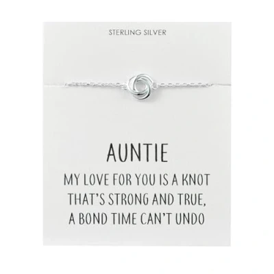 Image of Philip Jones Sterling Silver Auntie Quote Knot Bracelet