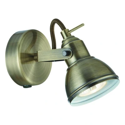 Image of Focus 1 Light Indoor Adjustable Wall Spotlight Antique Brass, GU10