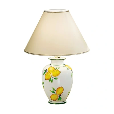 Image of Giardino Lifestyle Fabric Tapered Shade Table Light Polished Gold, 1x E27