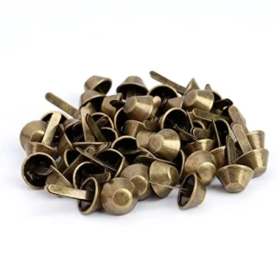 Image of 50Pcs Nailhead Stud,Purse Handbag Cone Feet Stud Spike Leather Craft Supplies(10mm Brass)