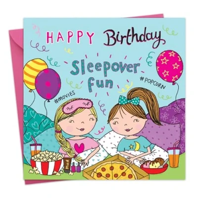Image of Twizler Birthday Card for Girls Sleepover Childrens Happy Daughter or Granddaughter Kids Sister Niece Tween Teenager Girl