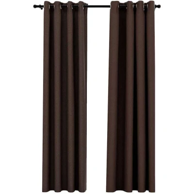 Image of vidaXL Linen Look Blackout Curtains with Grommets 2pcs Taupe 140x225cm