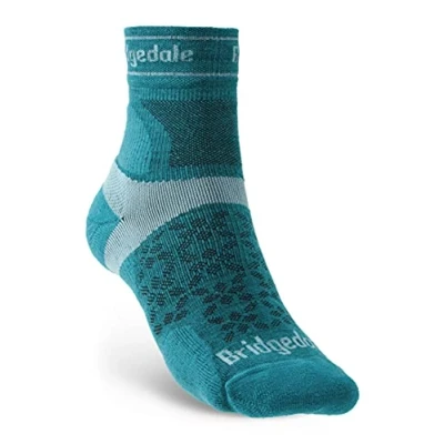 Image of Bridgedale TRAIL RUN Ultralight T2 Merino Sport 3/4 Crew Women&#039;s Medium Teal