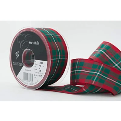Image of Berisfords Polyester Tartan, Macgregor, 10.4 x 4.4 cm