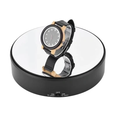 Image of Tnfeeon Battery Powered Display Turntable, 1.5kg Load Bearing Speed Adjustable Rotating Mirror Stand for Shop Home