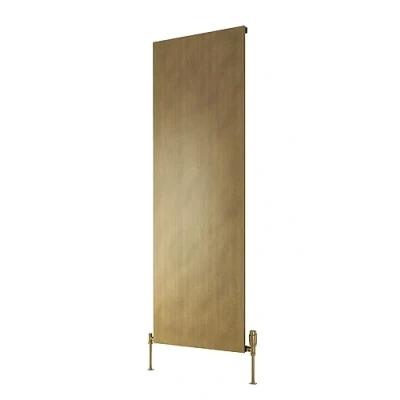 Image of Reina Vertical Room Panel Radiator Tall Upright Floor Mounted Aluminium Central Heater for Heating 1800 X 608 mm Brass Finish Designer Flat Warming