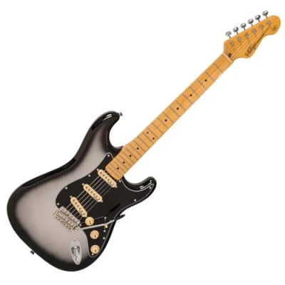 Image of VINTAGE V6 ELECTRIC GUITAR MAPLE SILVER BURST