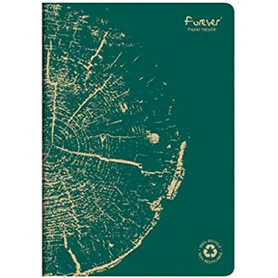 Image of Clairefontaine 684661C FOREVER premium pricked notebook 21x29.7cm 90g recycled 96p lined pine green