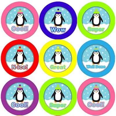 Image of 144 Proud Penguins 30mm School Reward Stickers for Teacher, Parent