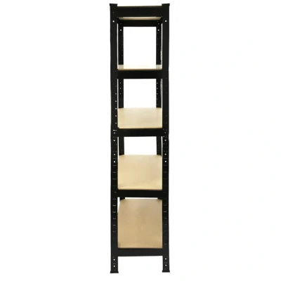 Image of MonsterShop Monster Racking T Rax Heavy Duty Shelving Units Black 75cm W 30cm D (Set of 4)