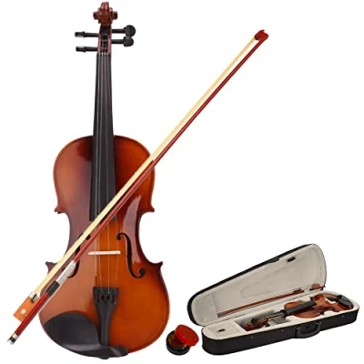 Image of 4/4 Full Size Acoustic Violin Fiddle Set for Adult Beginners Students with Case, Bow, Rosin (Natural)