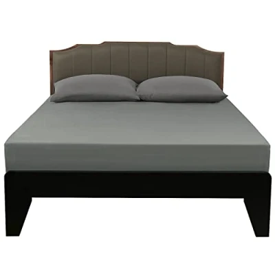 Image of Lirex Fitted Sheet, Single Size 100% Cotton 300 Thread Count Soft Breathable Dark Grey