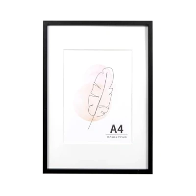 Image of KAIWIN A4 Picture Frame Black, Wooden Poster with white mat, 21X29.7 cm Frames for Tabletop and Wall Mounting Display Home, Office,Gallery,Holiday Photos, Posters, Puzzles
