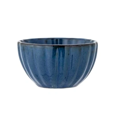 Image of Bloomingville Latina Bowl Cozy Purple Stoneware with Brown Undertones, 165ml, Ideal for Tapas &amp; Nuts, Dishwasher/Microwave Safe, D9xH5 cm, Adds a Touch of Elegance to Any Dining Experience (Blue)