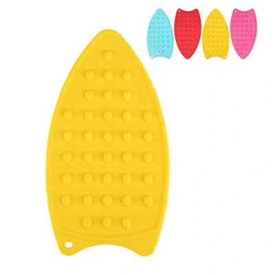 Image of Silicone Ironing Mat, Multipurpose Iron Rest Pad for Board, Hot Safety Protection Anti Slip Heat Resistant (Yellow)