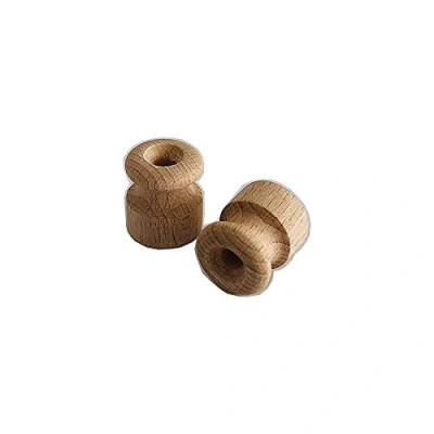 Image of Wood Insulator/Insulators for Braided Cables ø 18 mm. Pack of 10 (5 pieces)