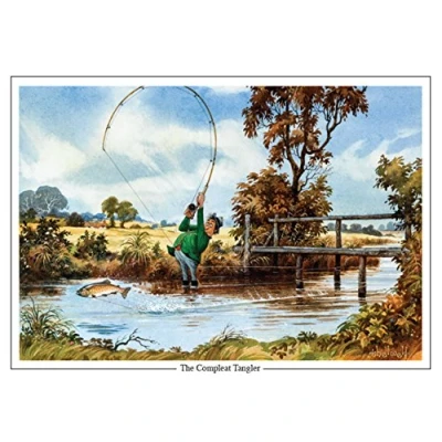 Image of &quot;The Compleat Tangler&quot; by Norman Thelwell A5 Fishing Greeting Card with Envelope
