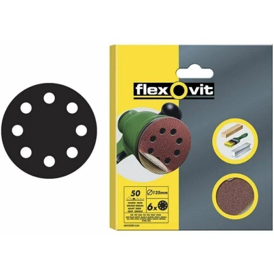 Image of Flexovit Hook &amp; Loop Sanding Disc 115mm Coarse 50G (Pack 6) FLV26384