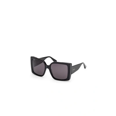 Image of Max Mara Woman MM0131 HINGE 01A Sunglasses Acetate Black Smoke Squared Normal
