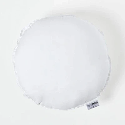 Image of HOMESCAPES Super Microfibre Round Cushion Pad 50 cm (20) Wide Inner Insert Hypoallergenic Synthetic Circular Shaped Filler Machine Washable