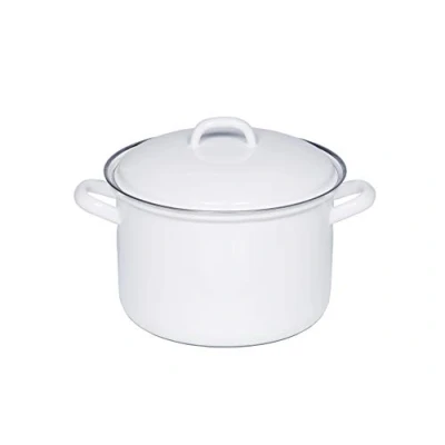 Image of RIESS, 0124 033, Meat Pot with lid 20, Classic White, Diameter 20 cm, Capacity 3.5 litres, Height 18.2 Enamel, Induction