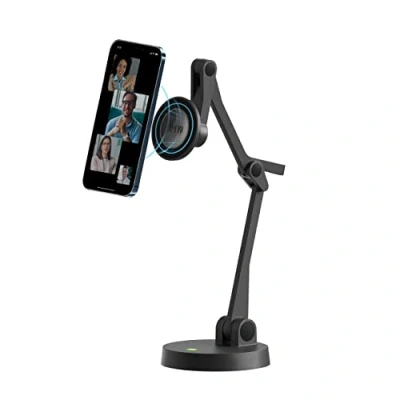 Image of Ipevo Uplift magnetic multi Angle Arm for iPhone 12 series and above, Jointed phone Holder video calls, screen workspace, online teaching learning, stand.