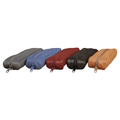 Image of Clairefontaine Ref 77012C Age Bag Leather Oval Pencil Case 18.5 x 5 3cm in Size Suitable for Storing &amp; Transporting Pencils, Pens Accessories Assorted Colours (Pack Of 8)