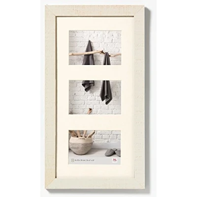 Image of walther Design Picture Frame Cream White 3x 10x15 cm Gallery with PassepArtout, Home Wooden HO315W