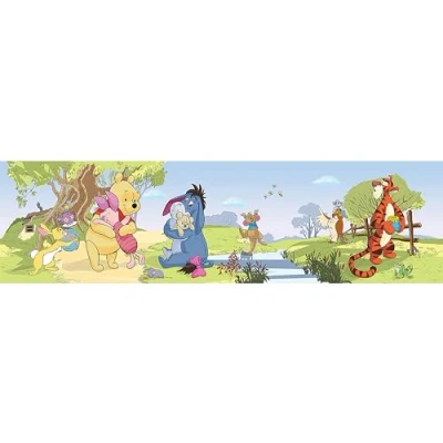 Image of Disney AG Design Self Adhesive Winnie The Pooh Wall Border, PVC, Multi Colour, 0.14 x 5 m