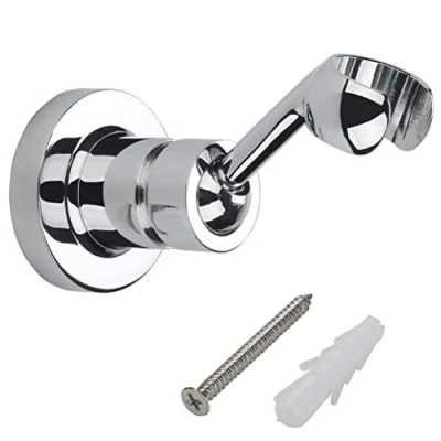Image of HIMREYLD Shower Head Holder Bracket Copper Wall Mount for Handheld Showerhead and Standard Hose Chrome Plated 360 Degrees Adjustable